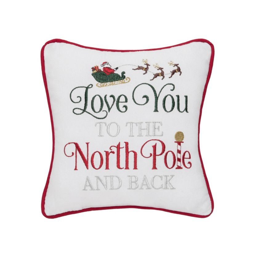 To The North Pole & Back Christmas Throw Pillow 10" x 10"