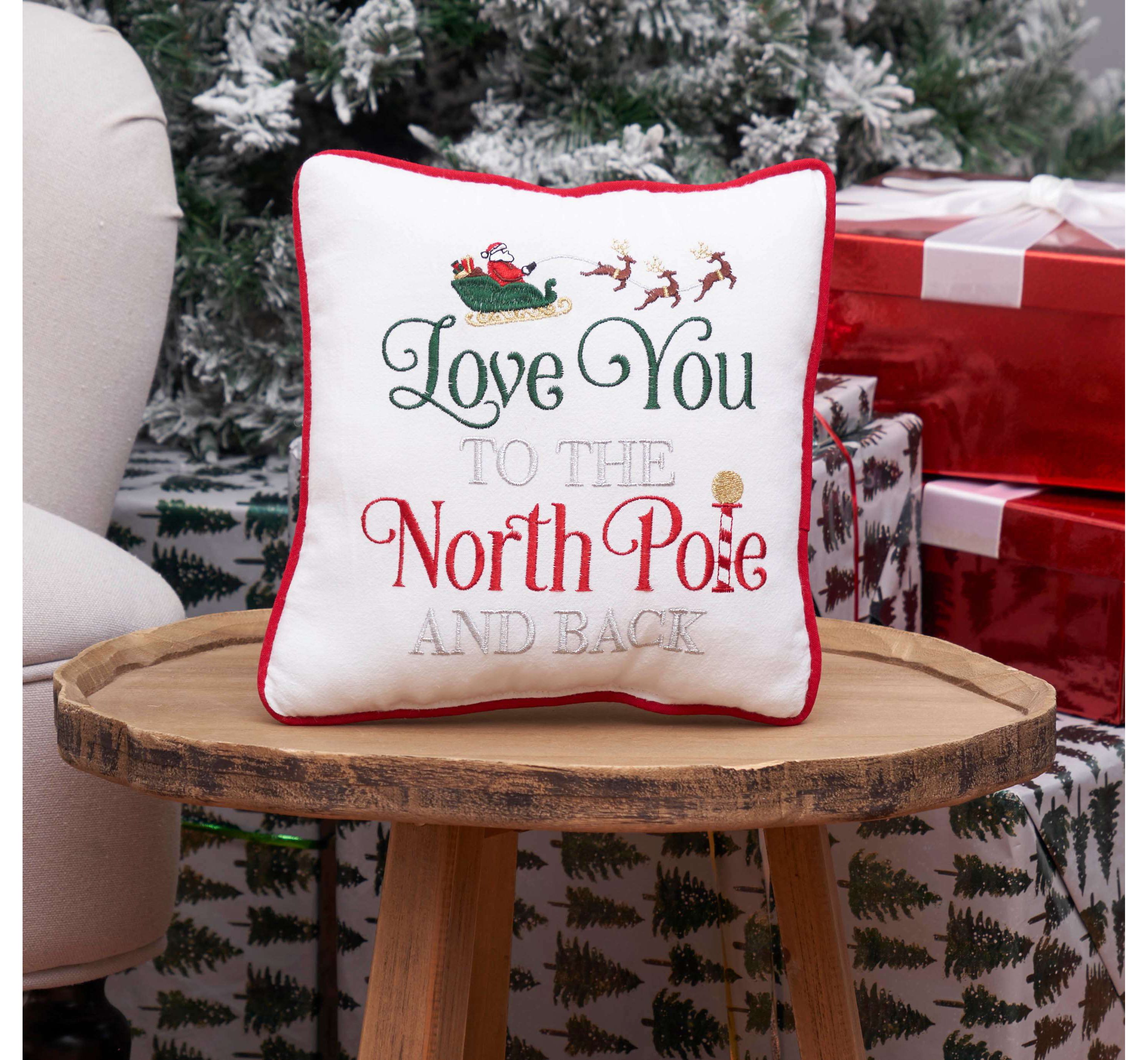 To The North Pole & Back Christmas Throw Pillow 10" x 10"