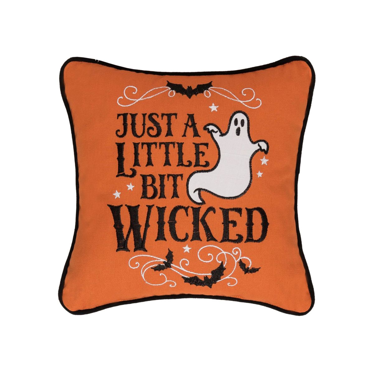 Little Bit Wicked Ghost Halloween Throw Pillow