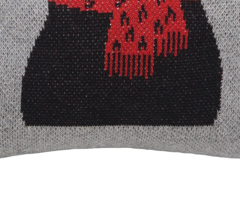 Winter Black Bear Christmas Throw Pillow 10" x 10"