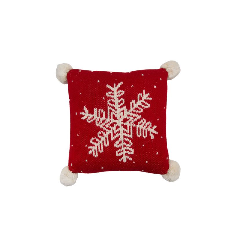 Snowflake Christmas Throw Pillow 10" x 10"
