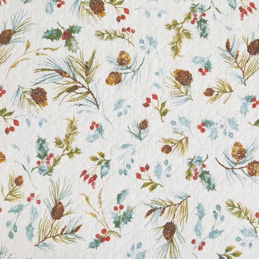 Edith Reversible Holly Full/Queen Quilt Set