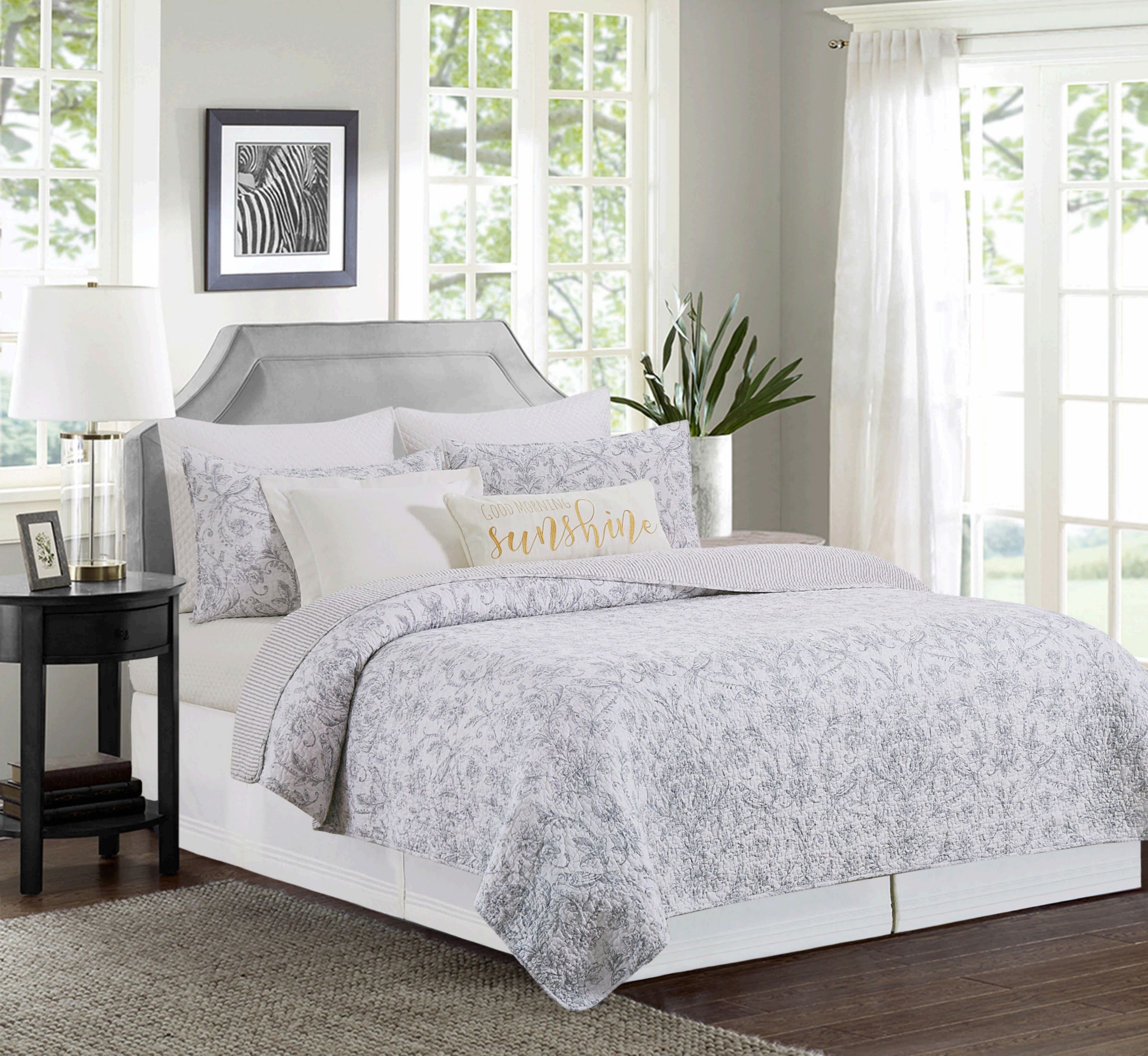 Callahan Songbirds King Bedding 3 Piece Quilt Set