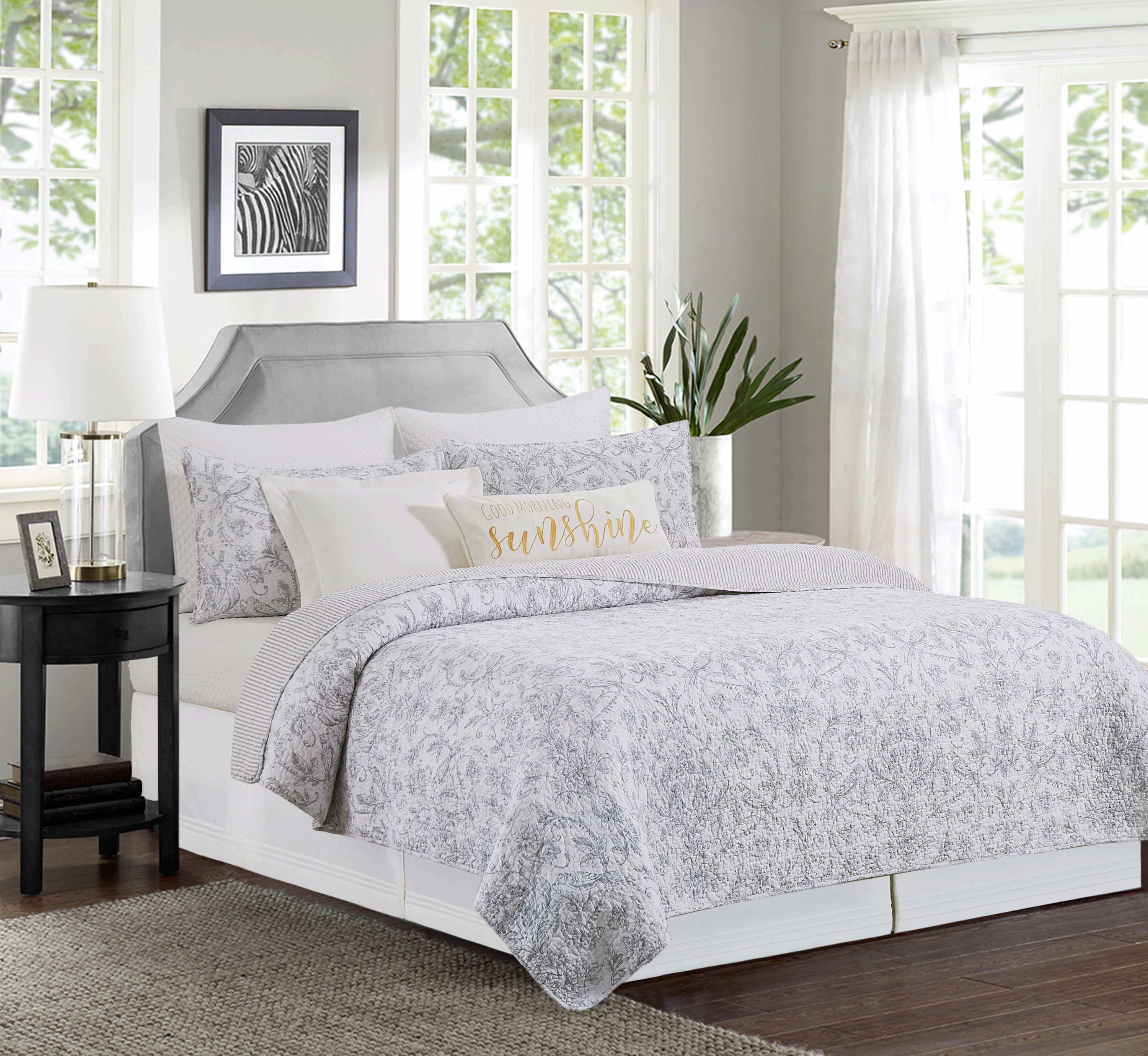 Callahan Songbirds King Bedding 3 Piece Quilt Set