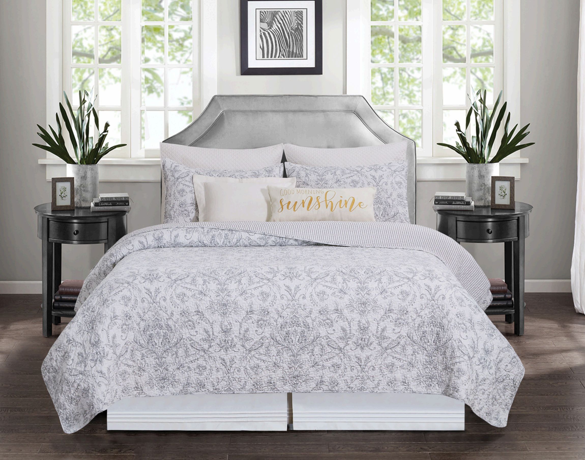 Callahan Songbirds King Bedding 3 Piece Quilt Set