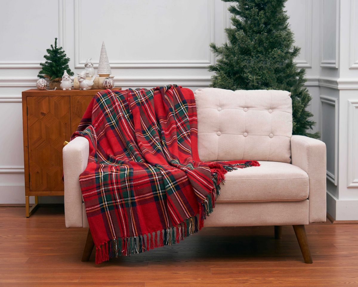 Red Plaid Throw