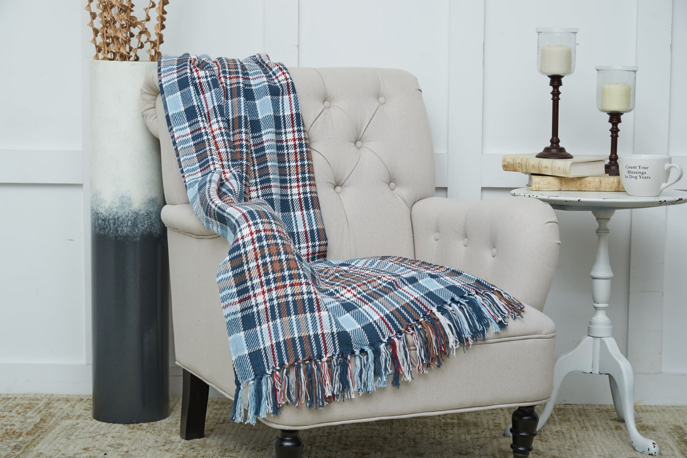 Lawson Lake Plaid Throw 