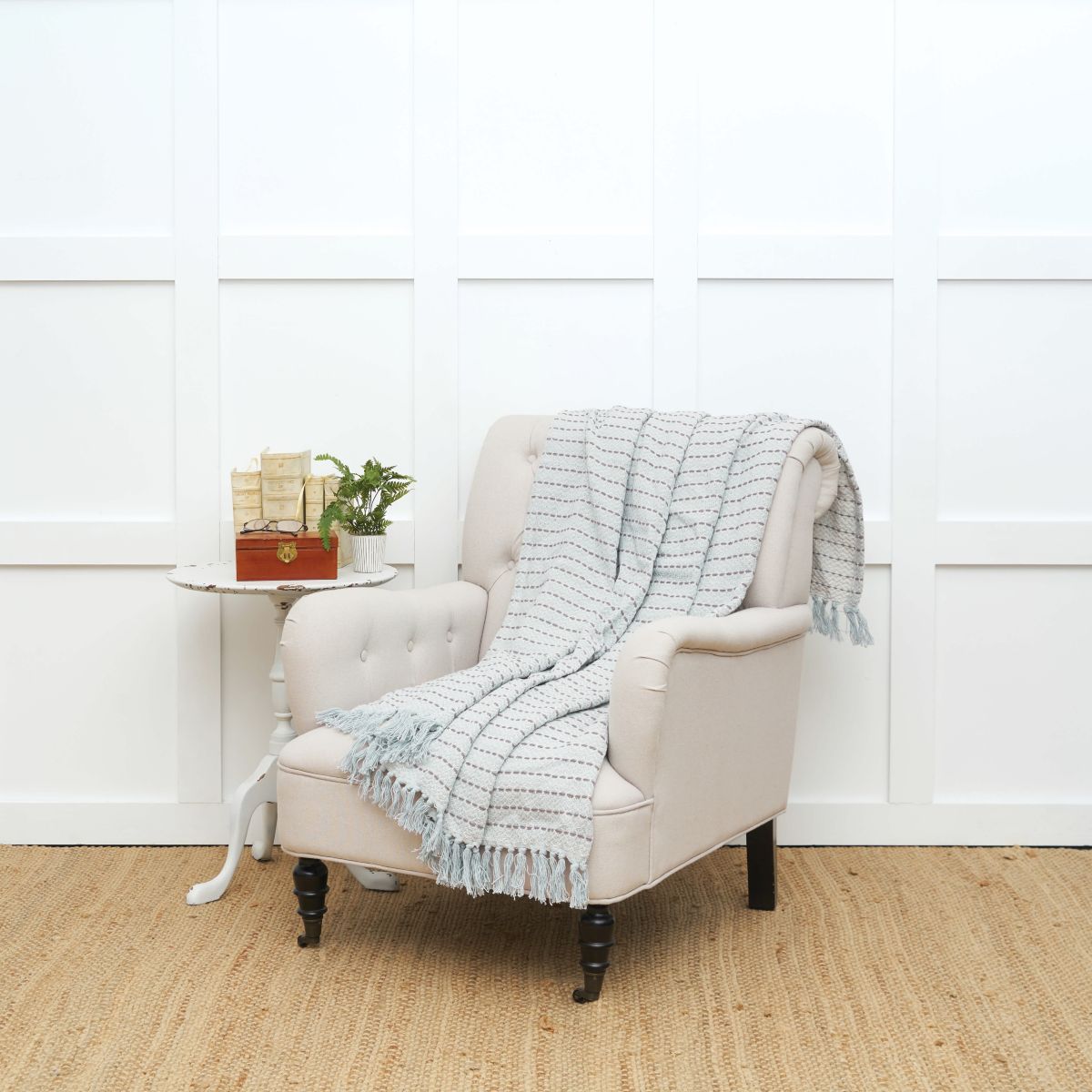 Mini Chevron Blue Throw