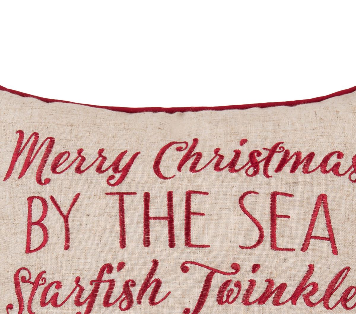 Starfish Twinkle Christmas Throw Pillow 16" x 16"
