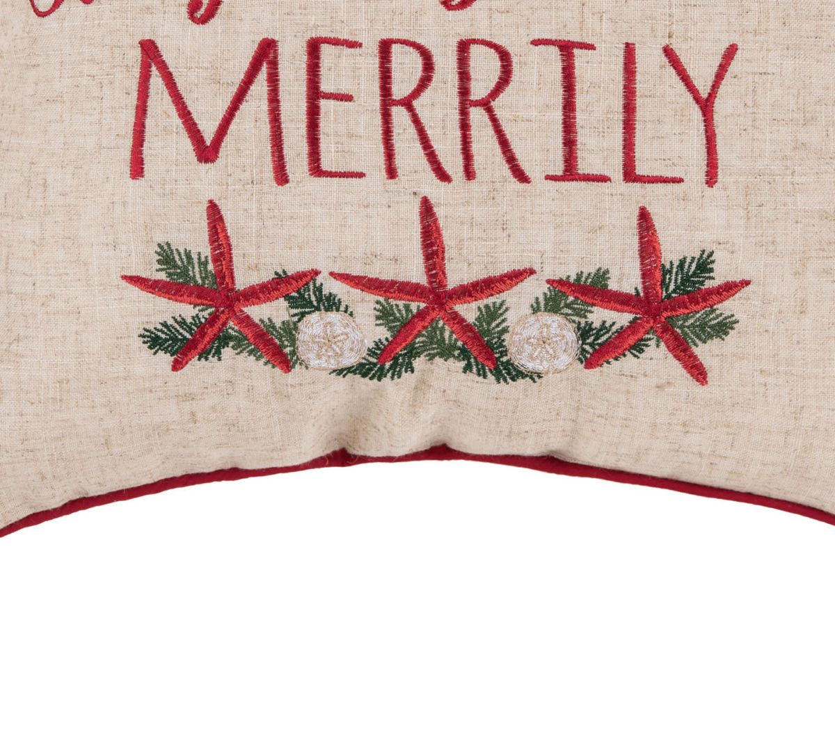 Starfish Twinkle Christmas Throw Pillow 16" x 16"