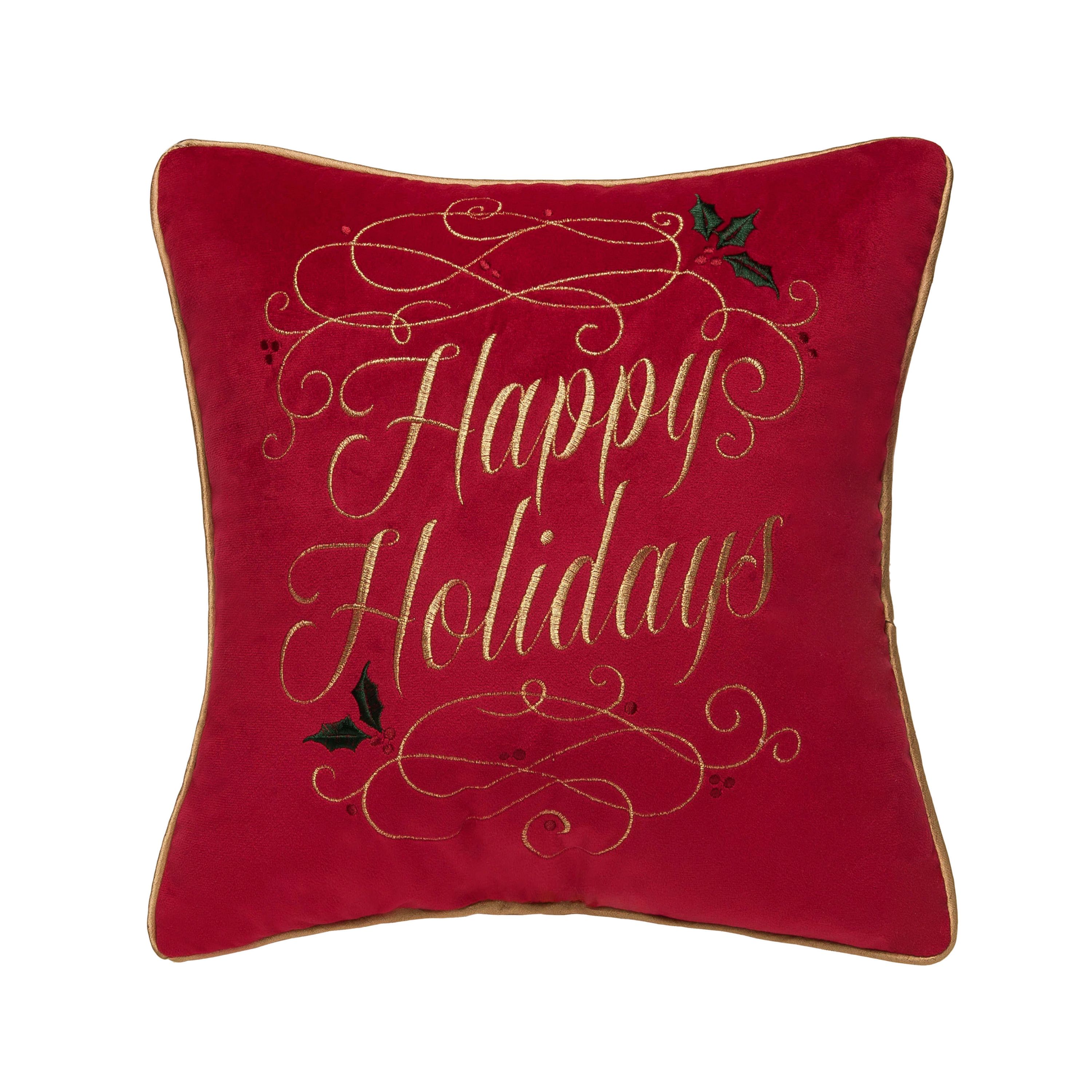 Happy Holidays Swirl Pillow