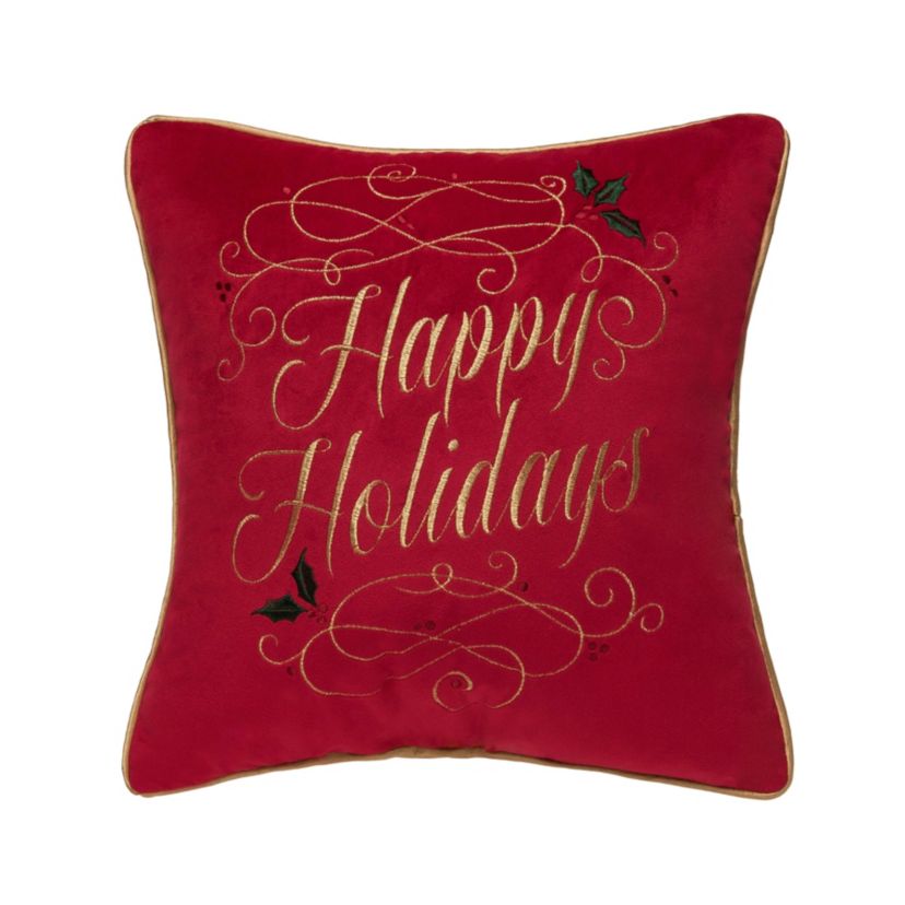 Happy Holidays Swirl Pillow