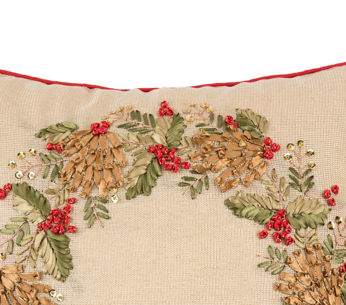 Merry Wreath Christmas Throw Pillow 18" x 18"