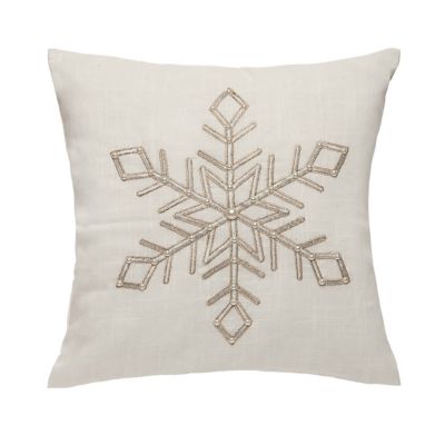 C&F Home Champagne Winter Snowflake Christmas Throw Pillow, White