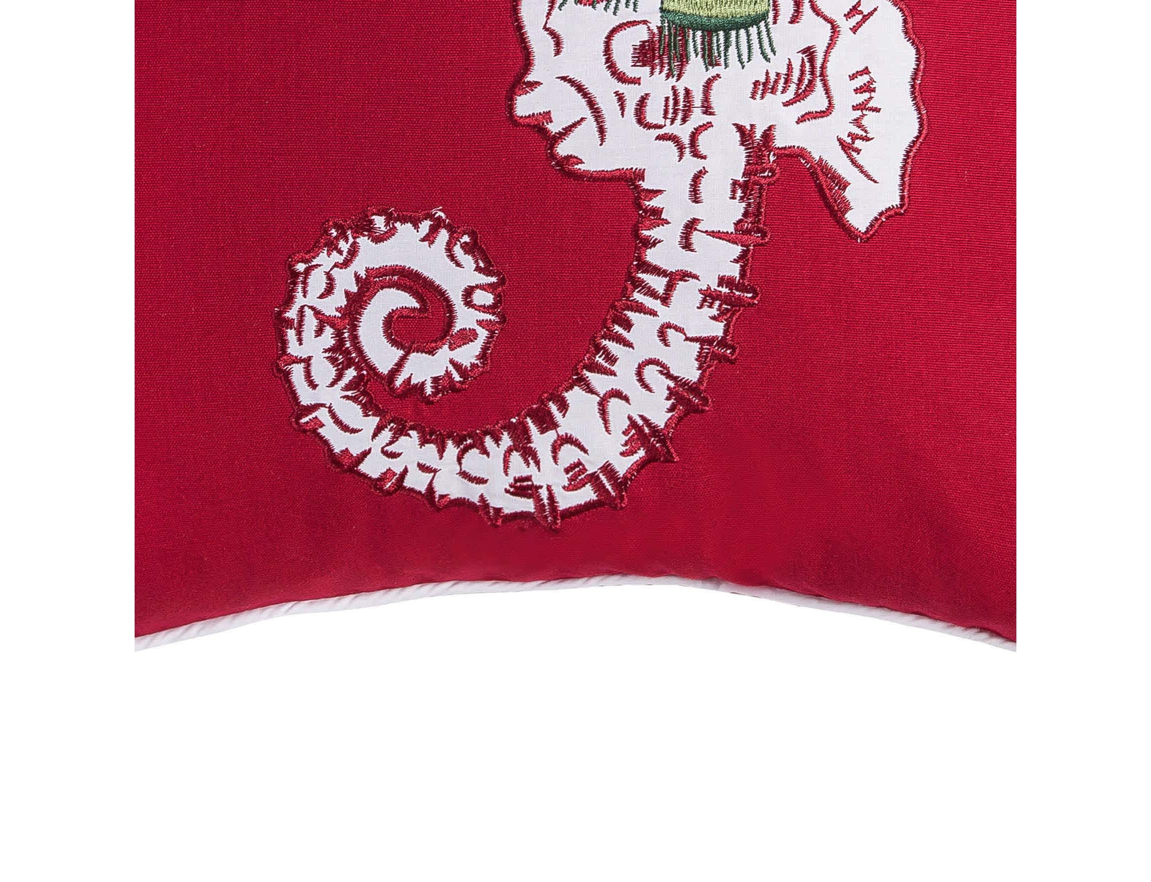 Sea Life Seahorse Christmas Throw Pillow 18" x 18"