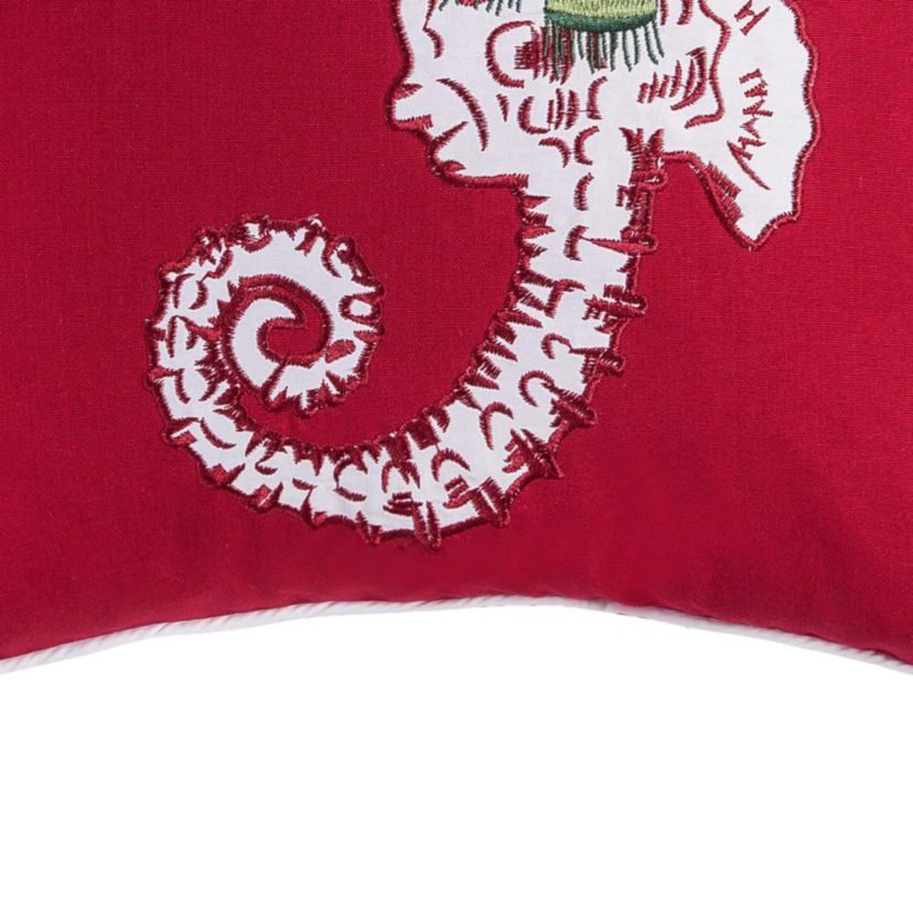 Sea Life Seahorse Christmas Throw Pillow 18" x 18"
