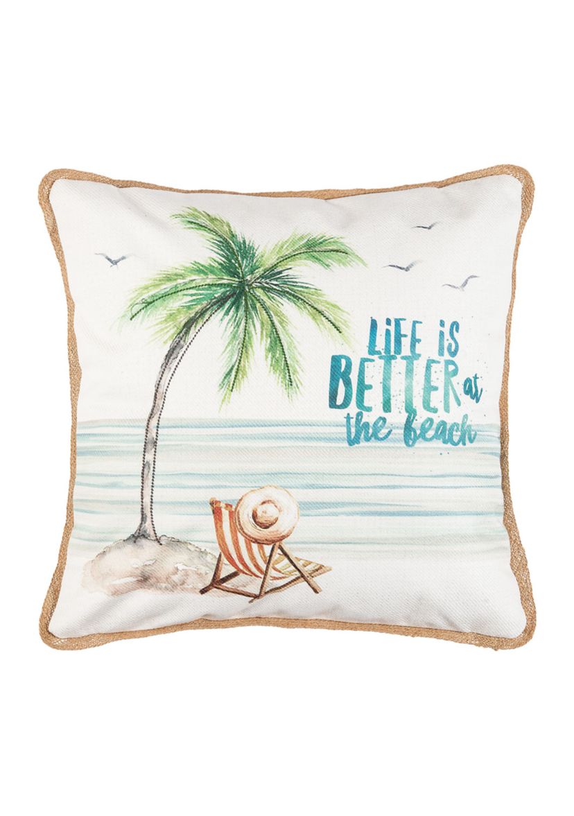 Beach Palm Tree Pillow