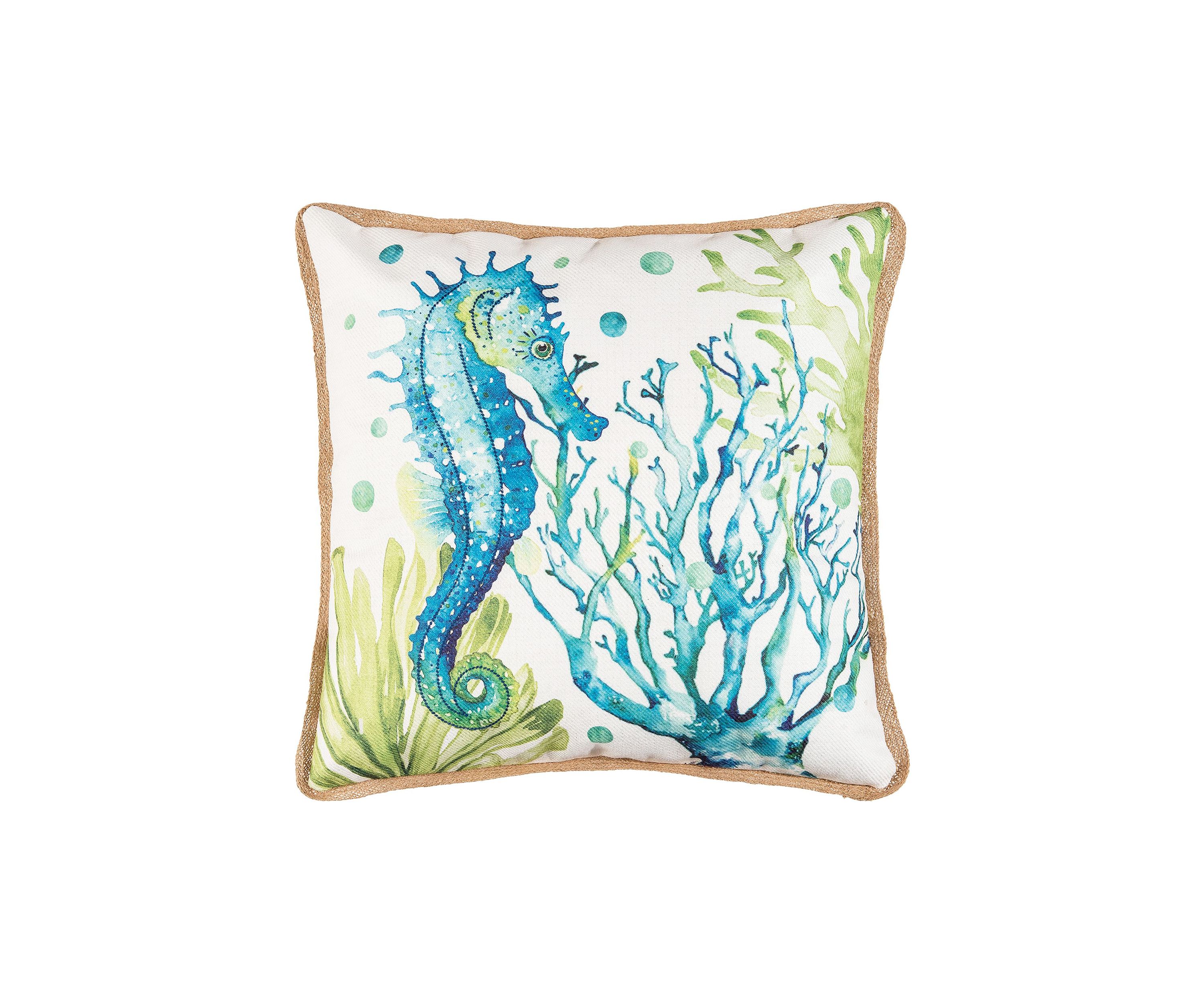 Seahorse and Coral Pillow