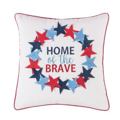 C&F Home Home Of The Brave Wreath Pillow 18" x 18"