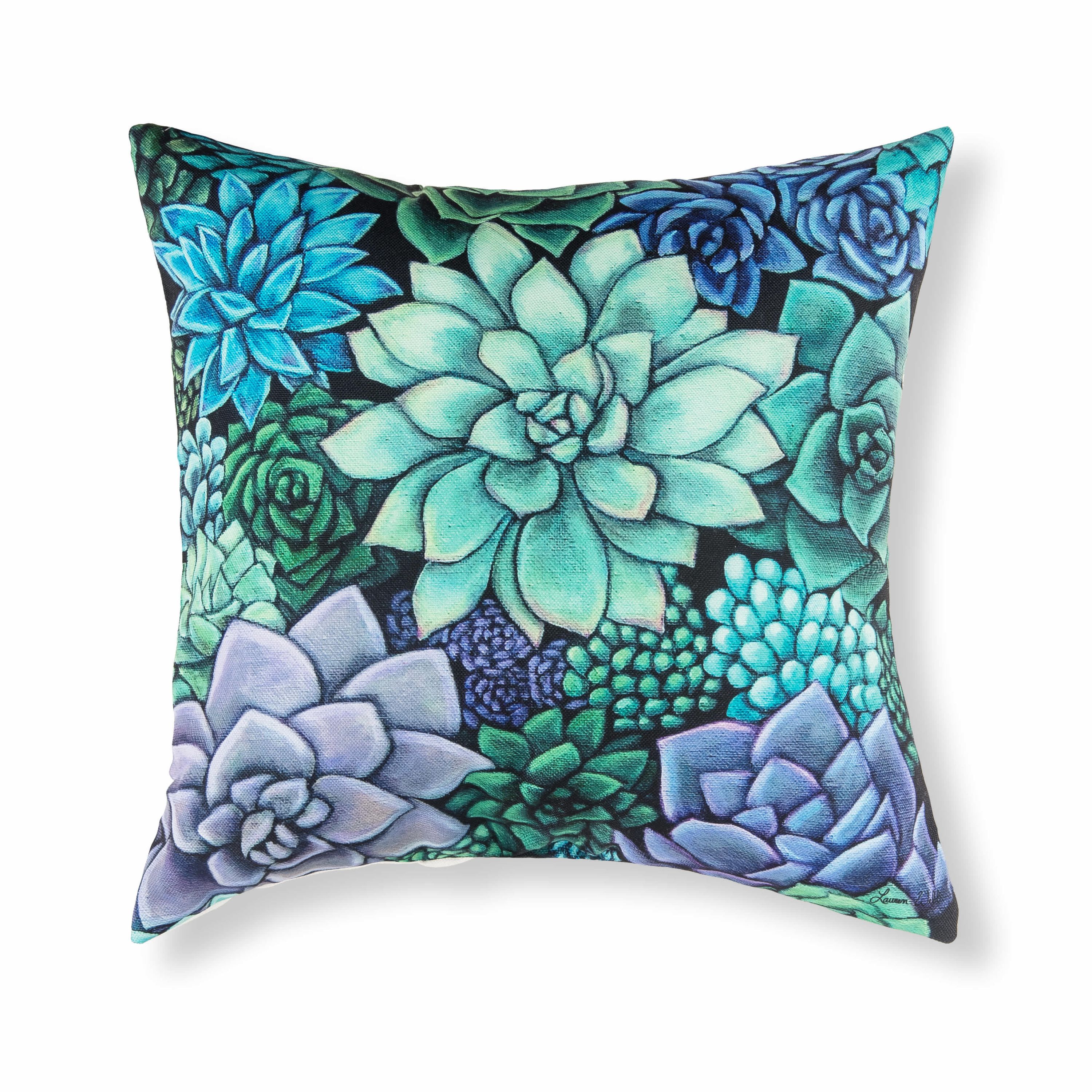 18" x 18" Succulent Indoor/Outdoor Throw Pillow