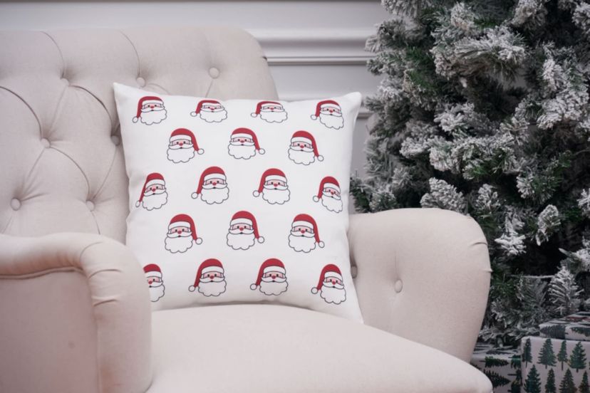 Santa Season Indoor/Outdoor Christmas Throw Pillow 18" x 18"