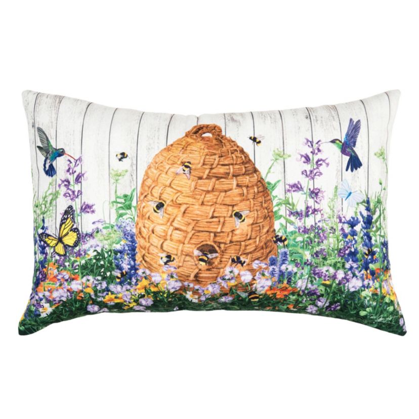 Bee Hive Paradise Throw Pillow