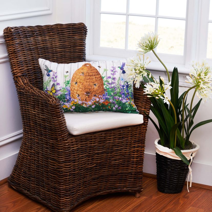 Bee Hive Paradise Throw Pillow
