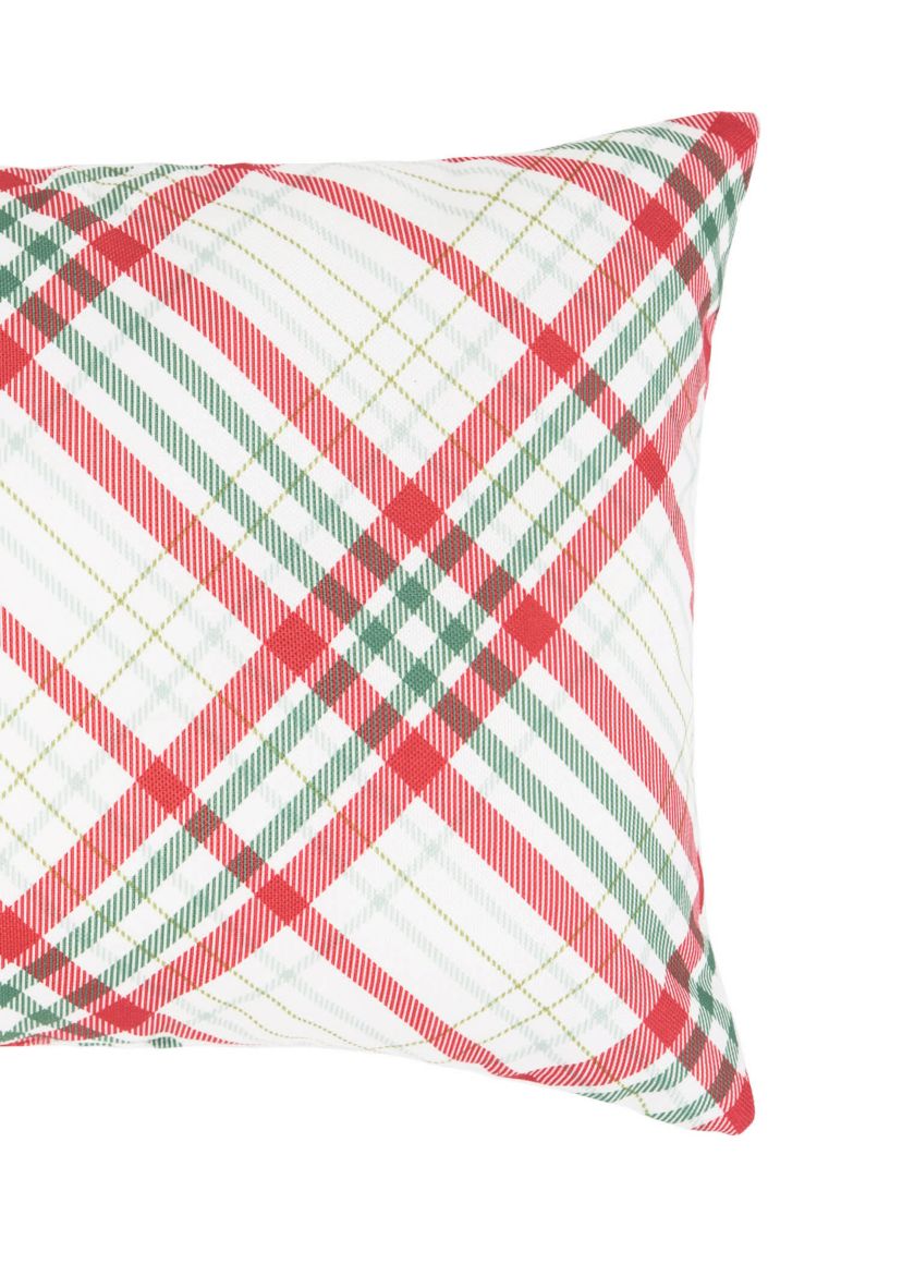 Holiday Plaid Indoor/Outdoor Christmas Throw Pillow 13" x 20"