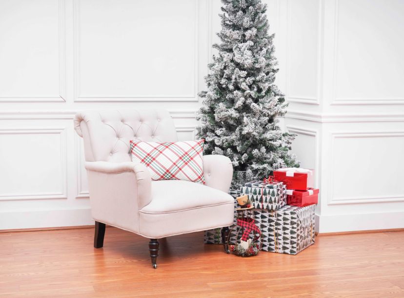 Holiday Plaid Indoor/Outdoor Christmas Throw Pillow 13" x 20"