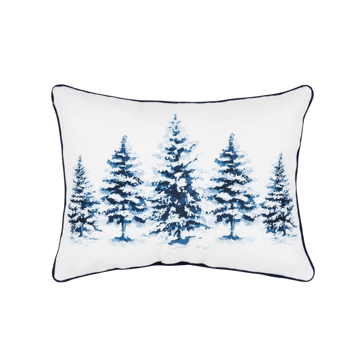 Winter Blue Forest Trees Christmas Throw Pillow 14" x 18"
