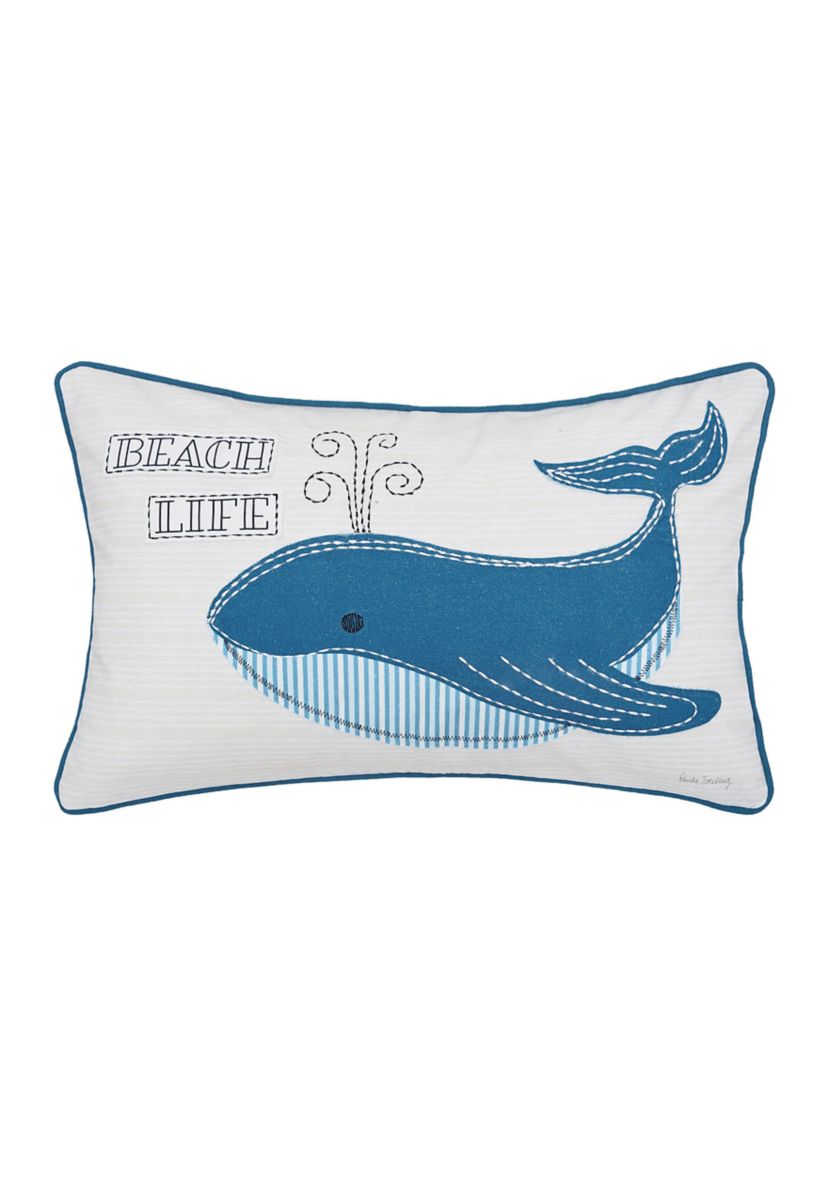Whale Beach Life Pillow