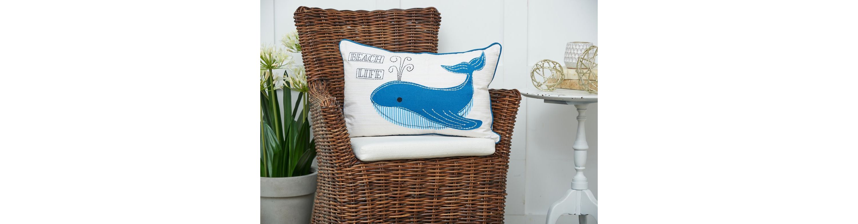 Whale Beach Life Pillow