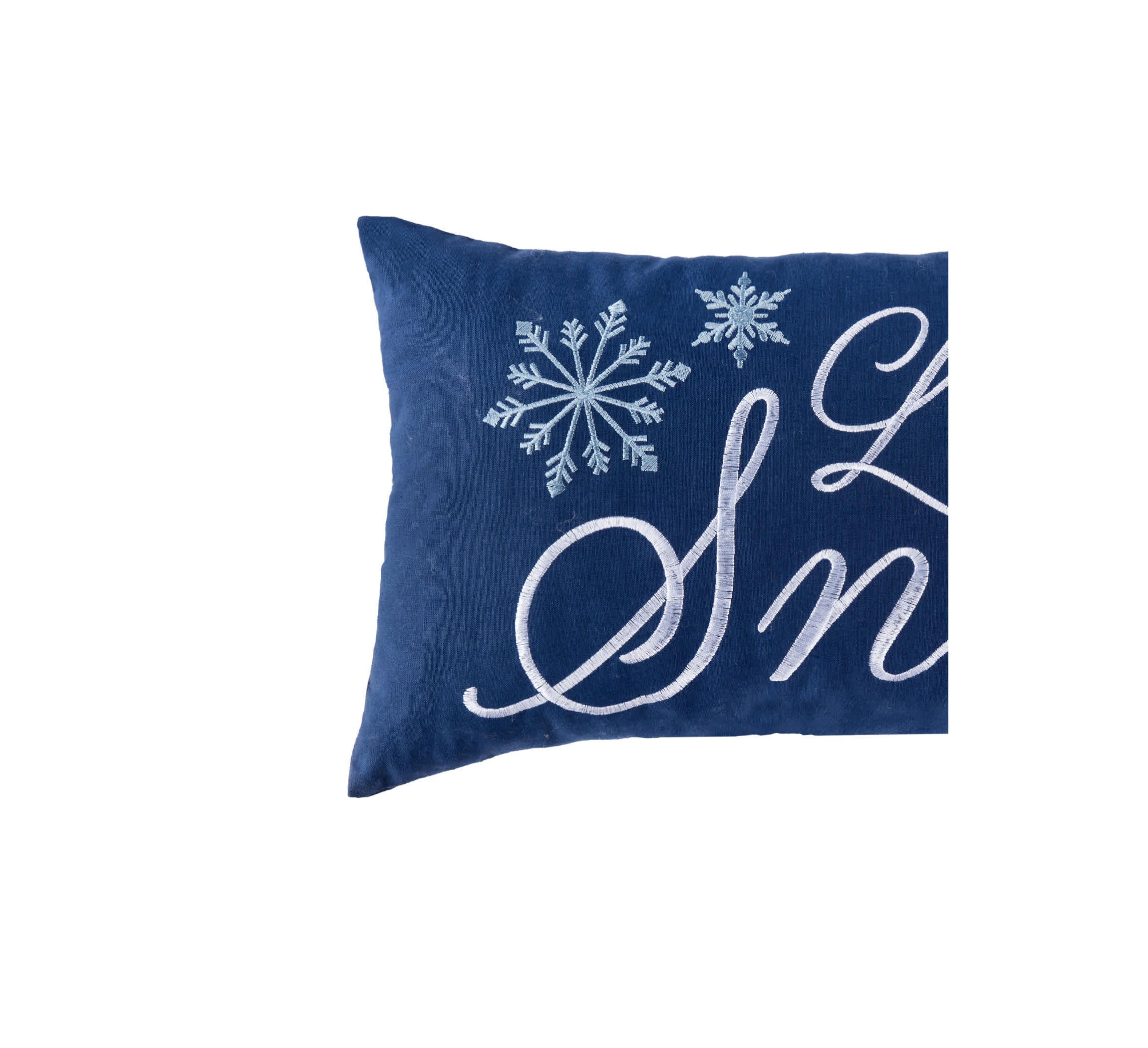 "Let It Snow" Embellished Christmas Throw Pillow 12" x 24"