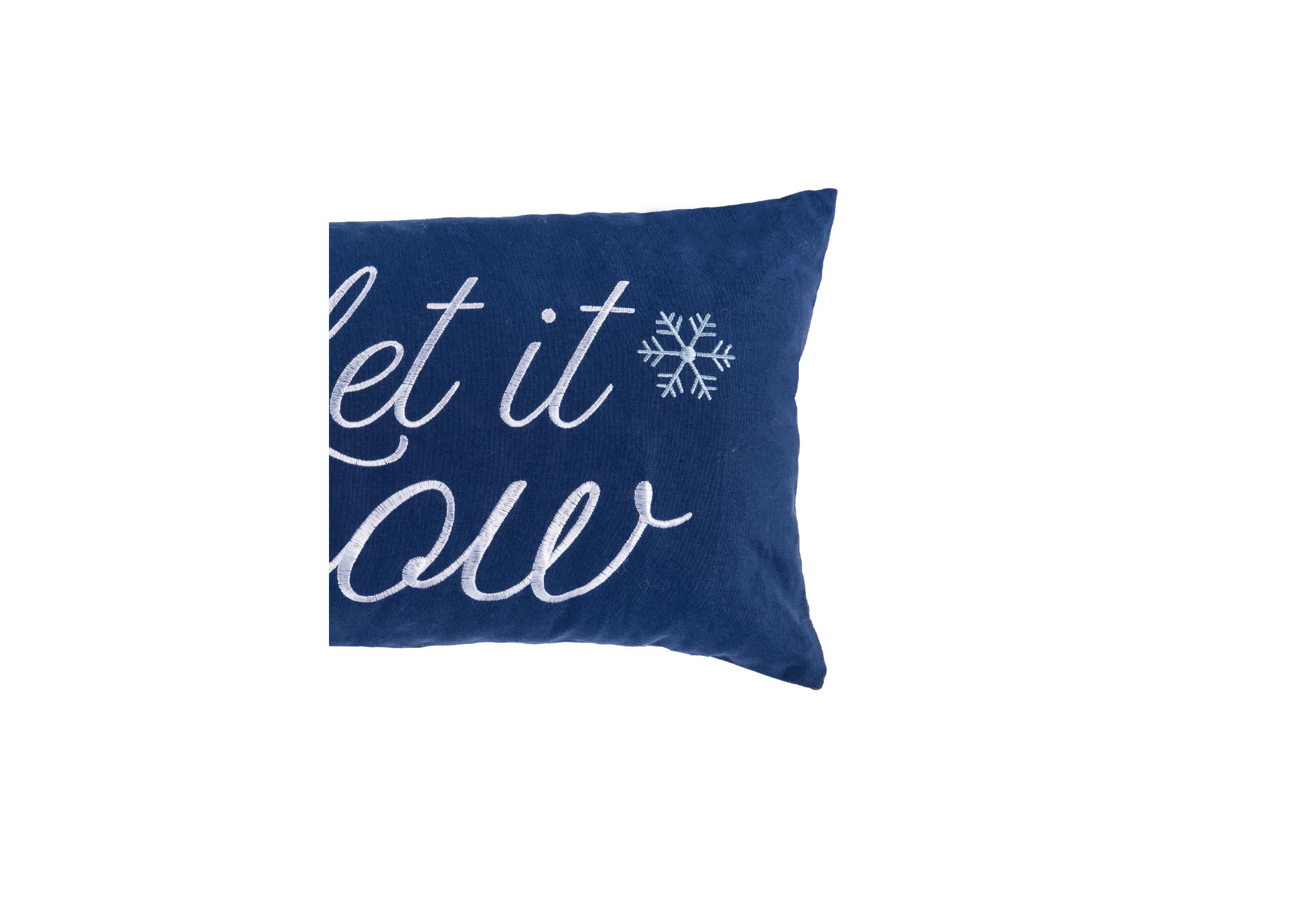 "Let It Snow" Embellished Christmas Throw Pillow 12" x 24"