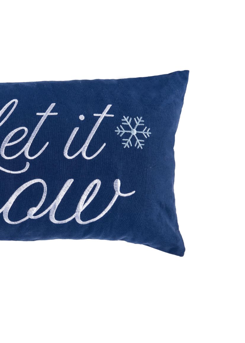 "Let It Snow" Embellished Christmas Throw Pillow 12" x 24"