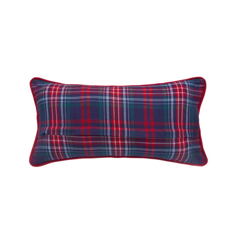 Merry Plaid Christmas Throw Pillow 12" x 24"