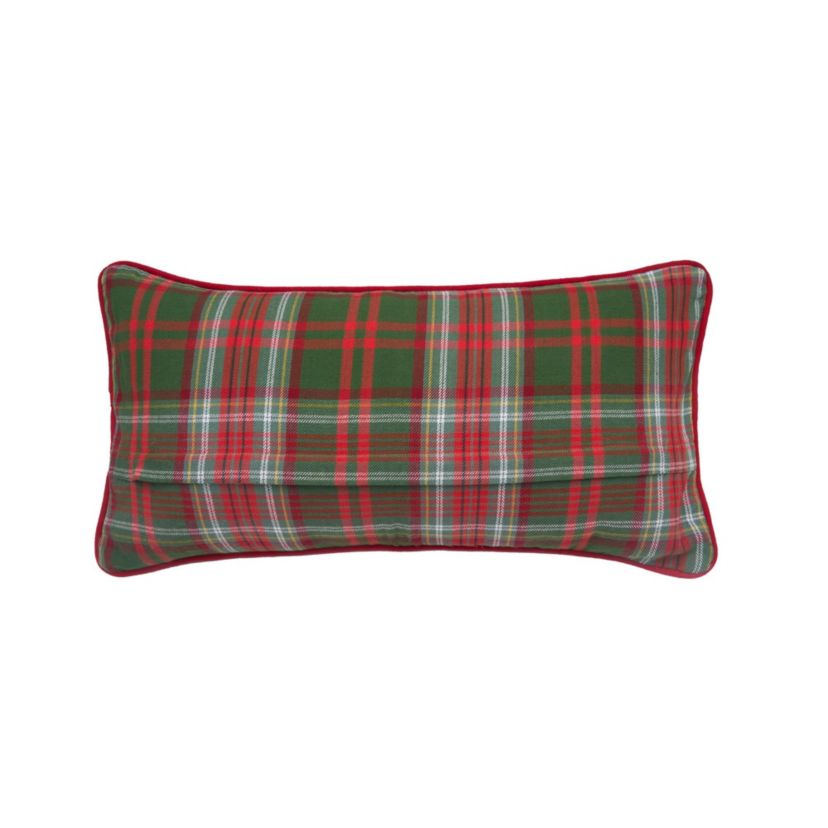 Jolly Plaid Christmas Throw Pillow 12" x 24"
