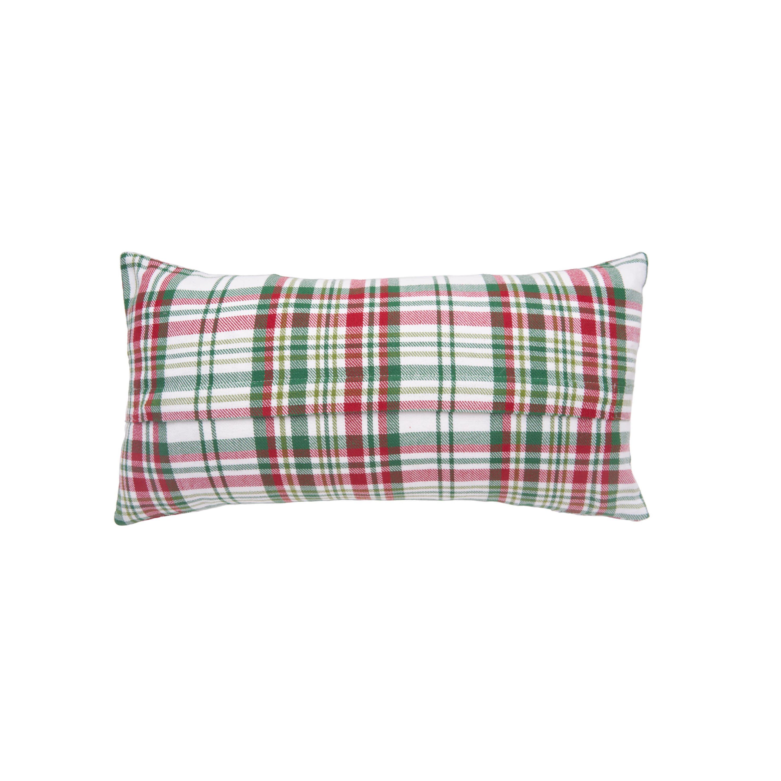 Cozy Christmas Plaid Small Petite Christmas Throw Pillow