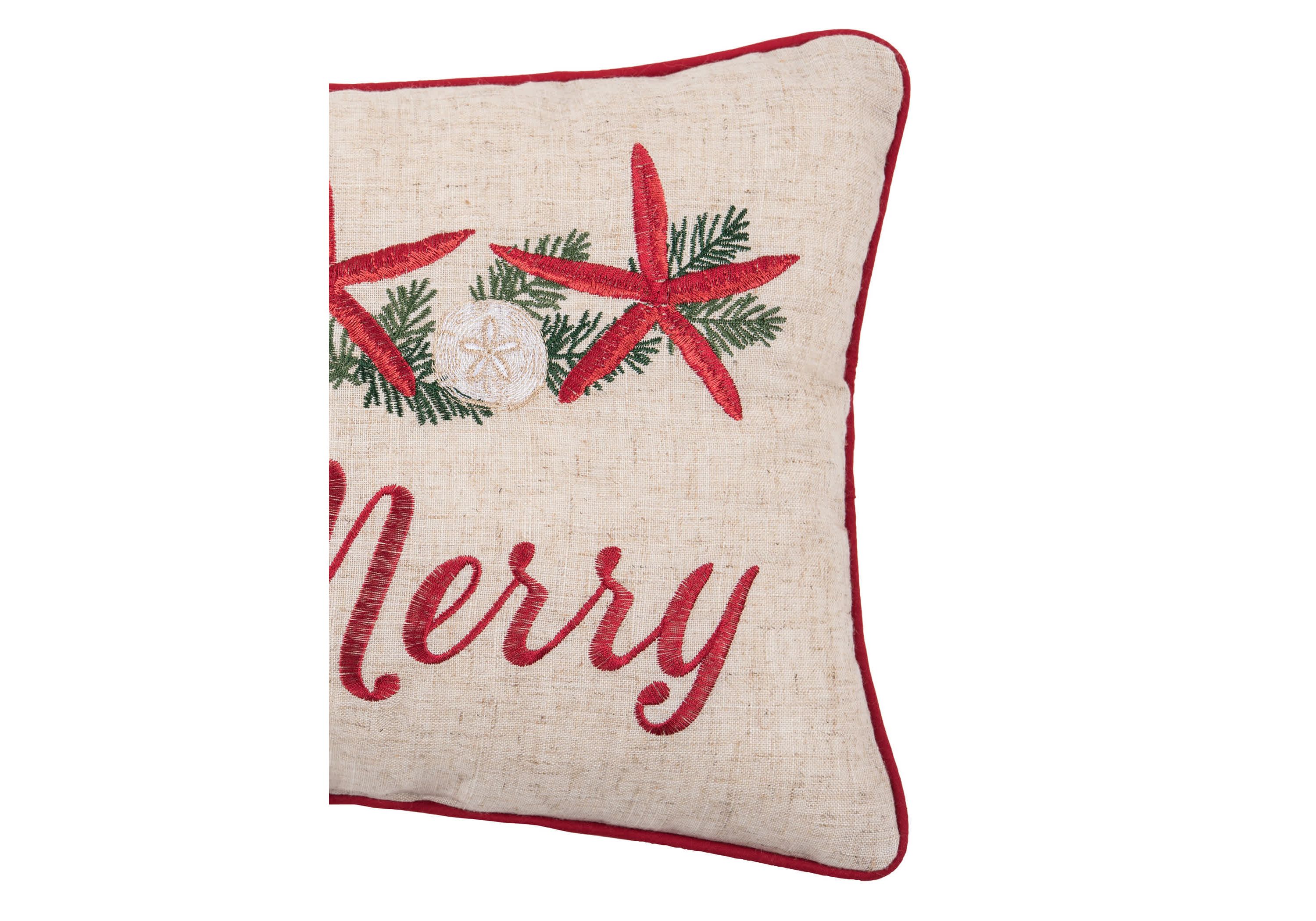 Be Merry Starfish Christmas Throw Pillow 12" x 16"