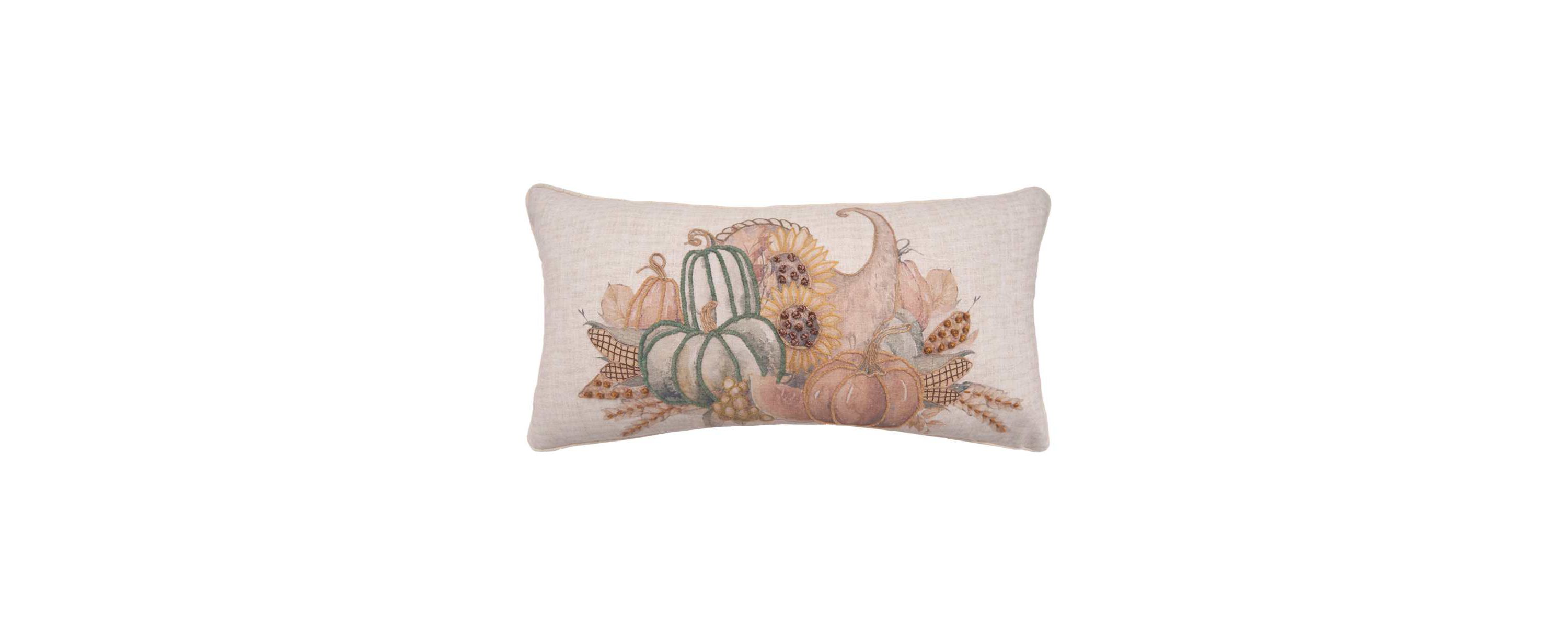 24" x 12" Autumn Fields Cornucopia Throw Pillow