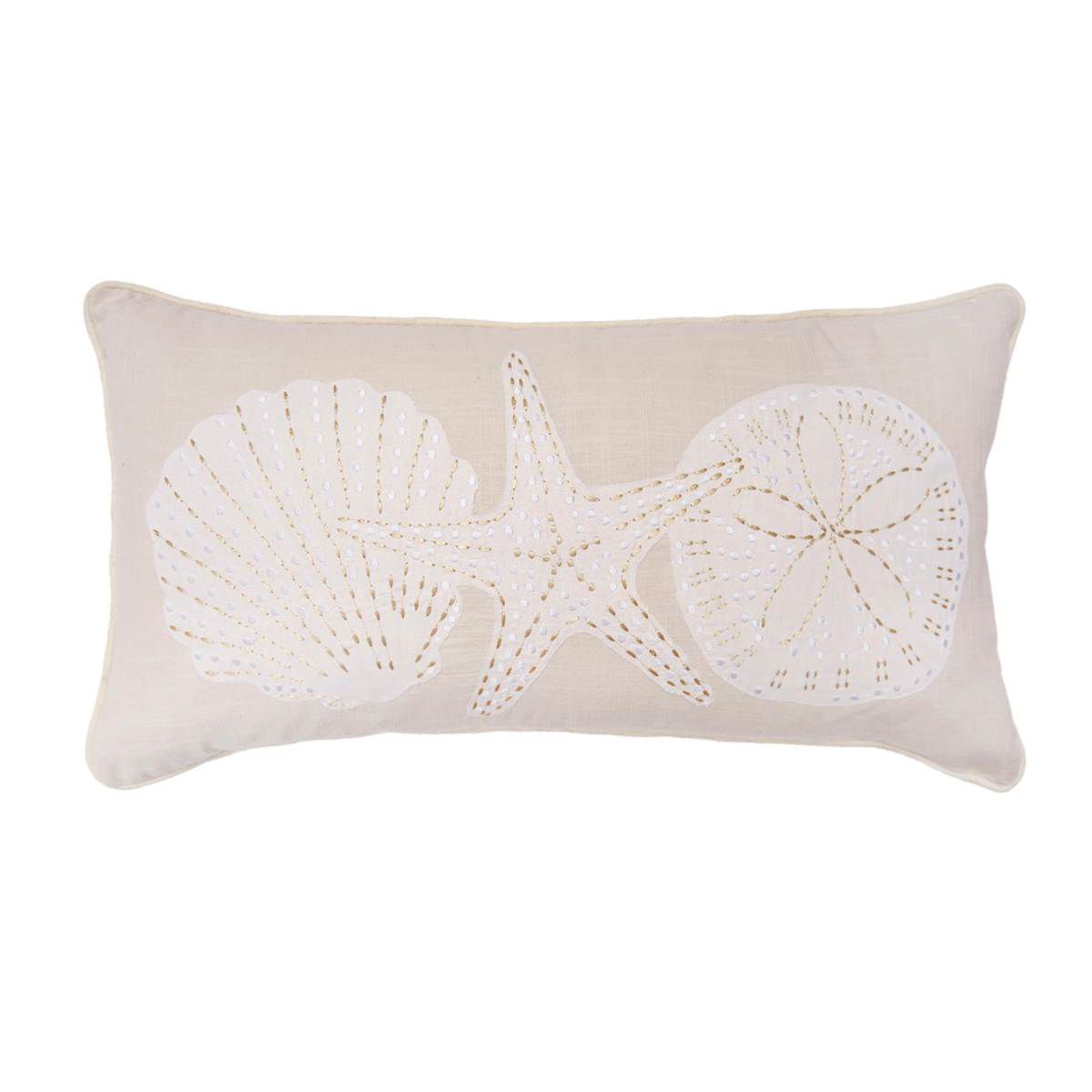 24" x 12" Gold Coast Shells Throw Pillow
