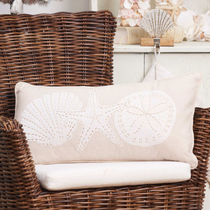 24" x 12" Gold Coast Shells Throw Pillow