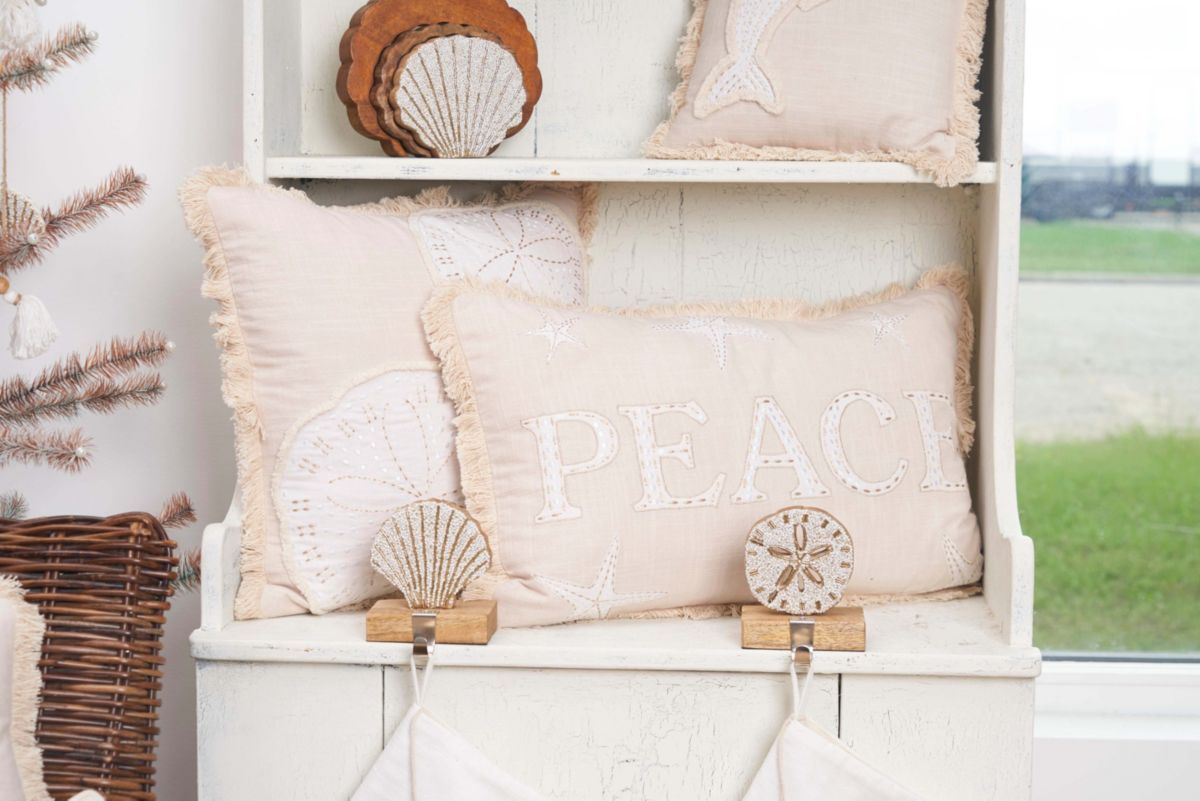 24" x 12" Gold Coast Shells Throw Pillow