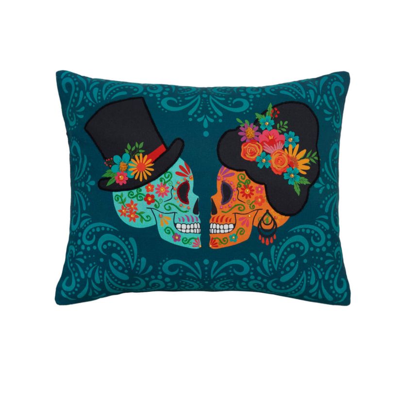 18" x 14" Sugar Skull Couple Throw Pillow
