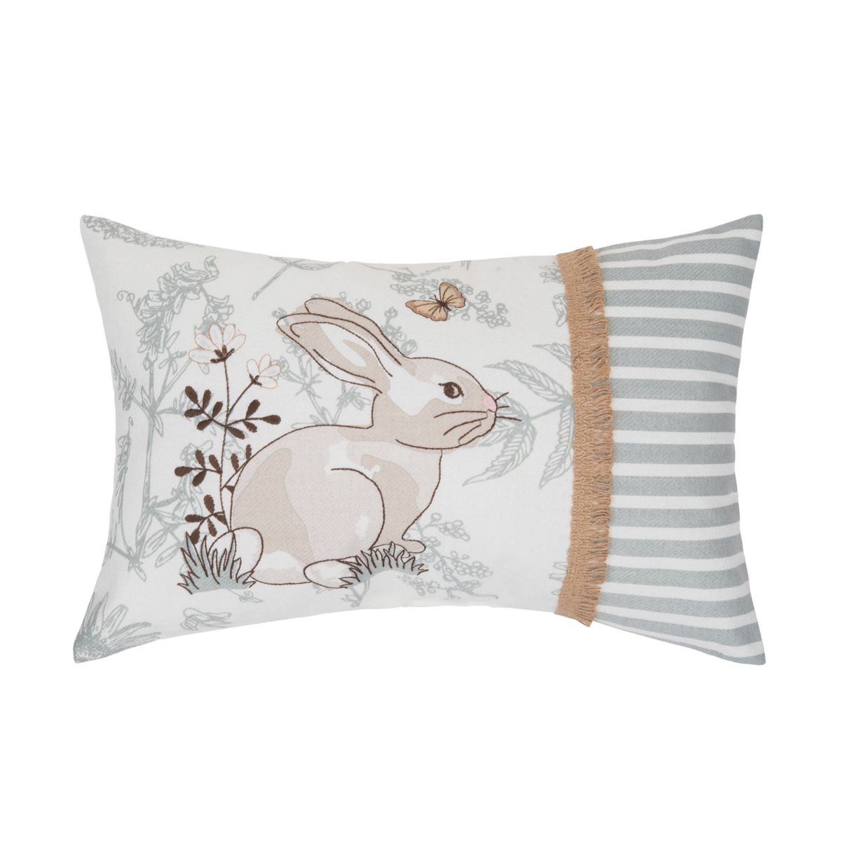 Garden Toile Bunnie Lumbar Pillow