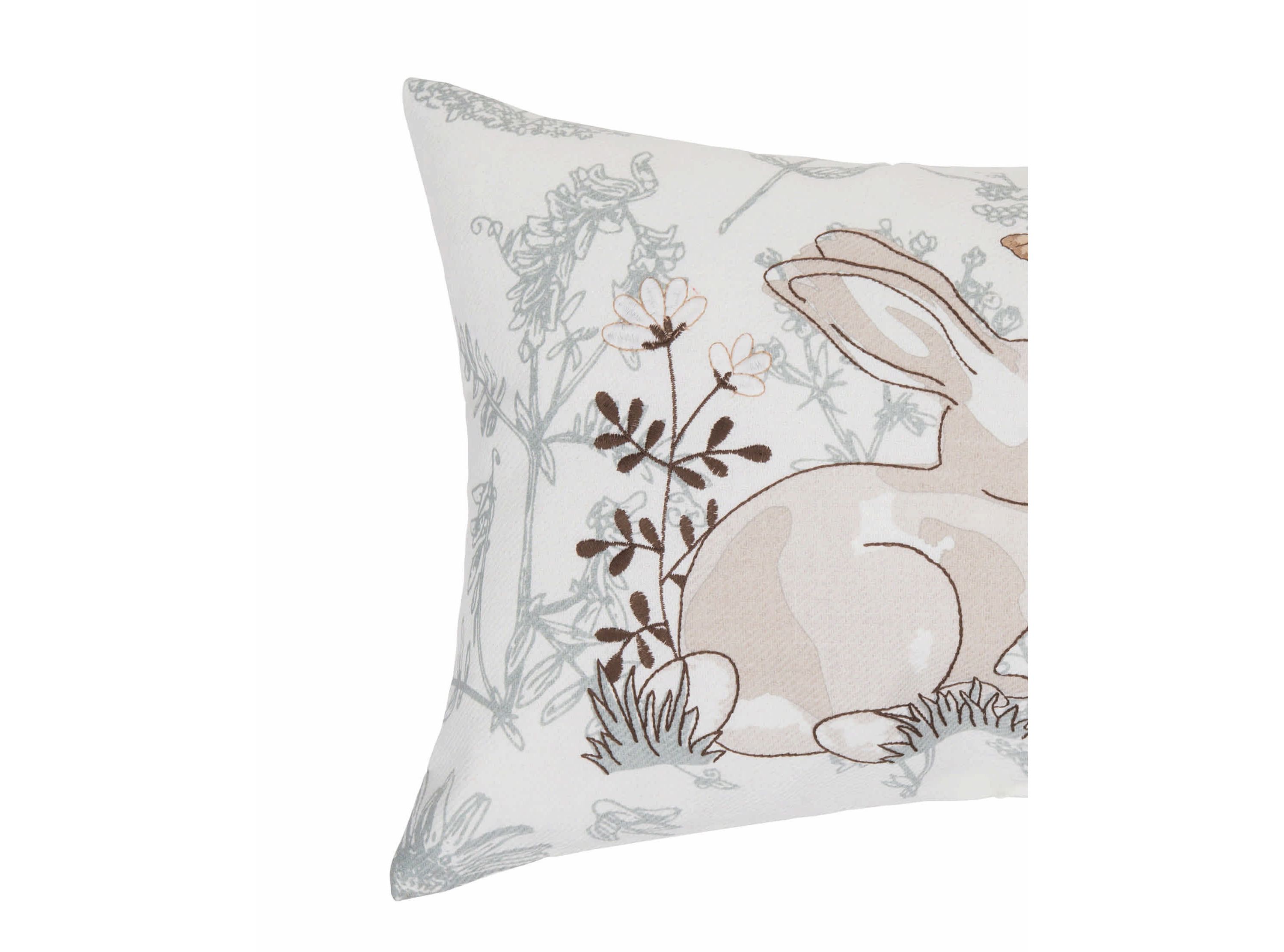Garden Toile Bunnie Lumbar Pillow