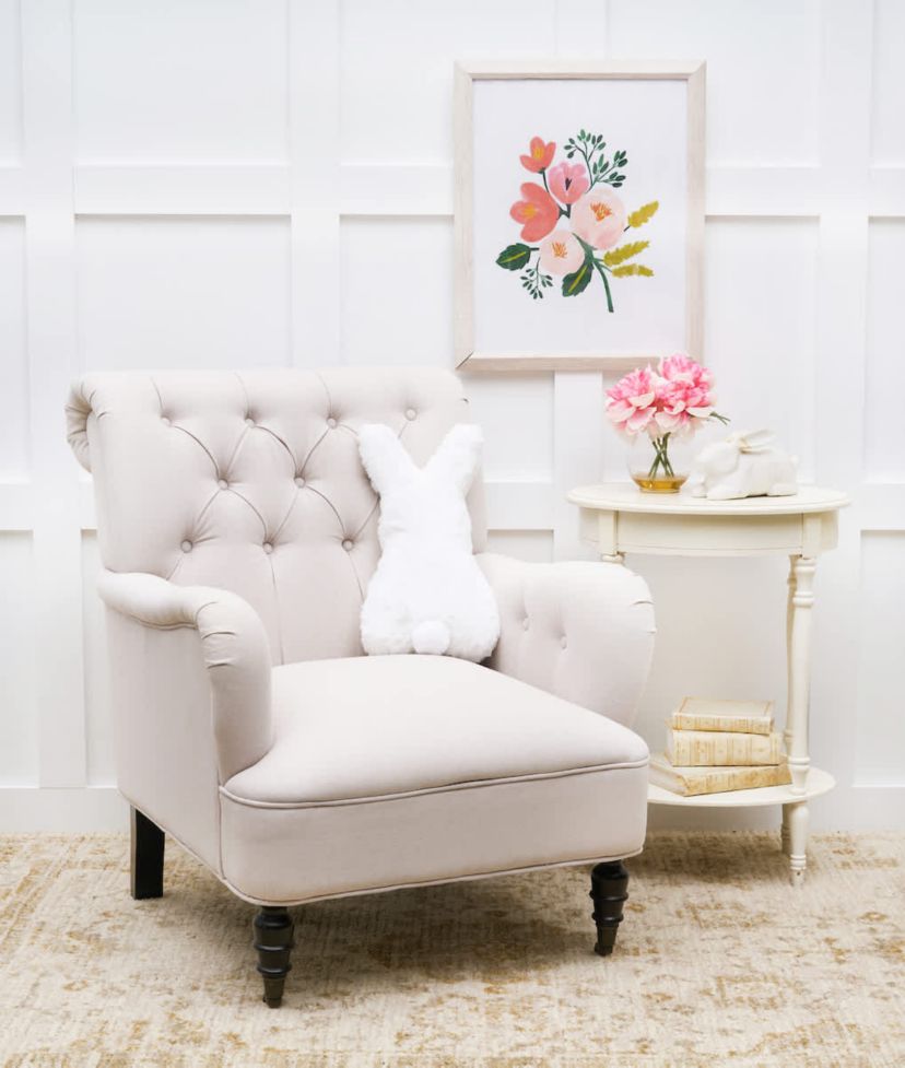 Easter Bunny Rabbit Cotton Tail Small Petite Accent Throw Pillow
