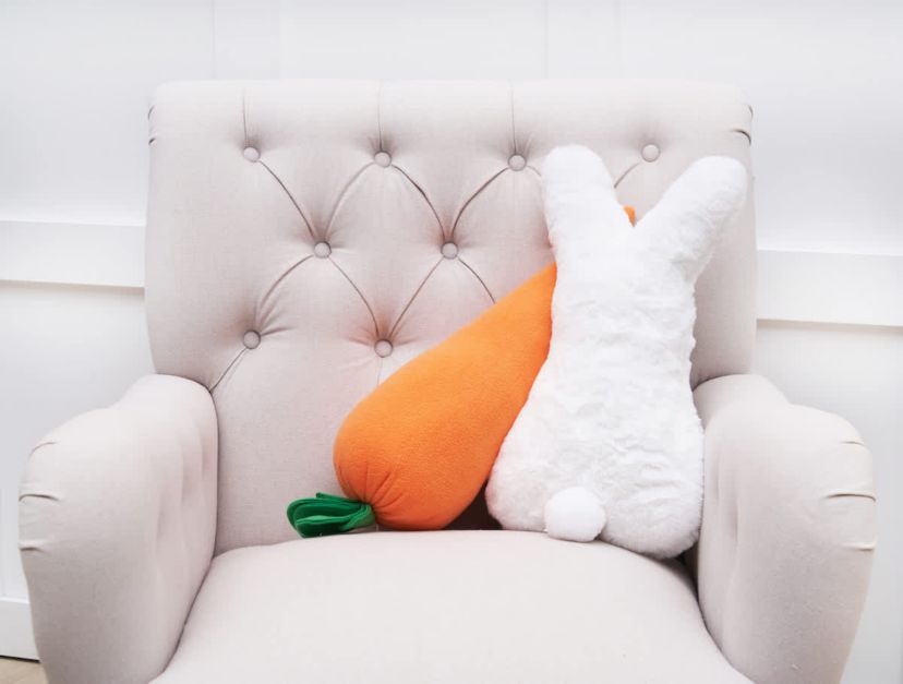 Easter Bunny Rabbit Cotton Tail Small Petite Accent Throw Pillow