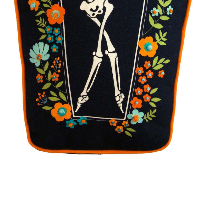 Skeleton Coffin Dance Shaped Halloween Throw Pillow 12.5" x 18"