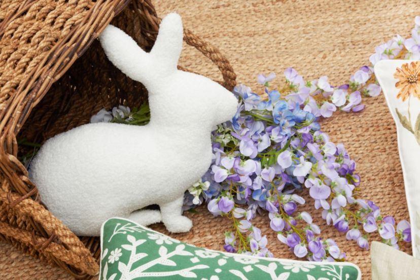 White Bunny Shaped Throw Pillow